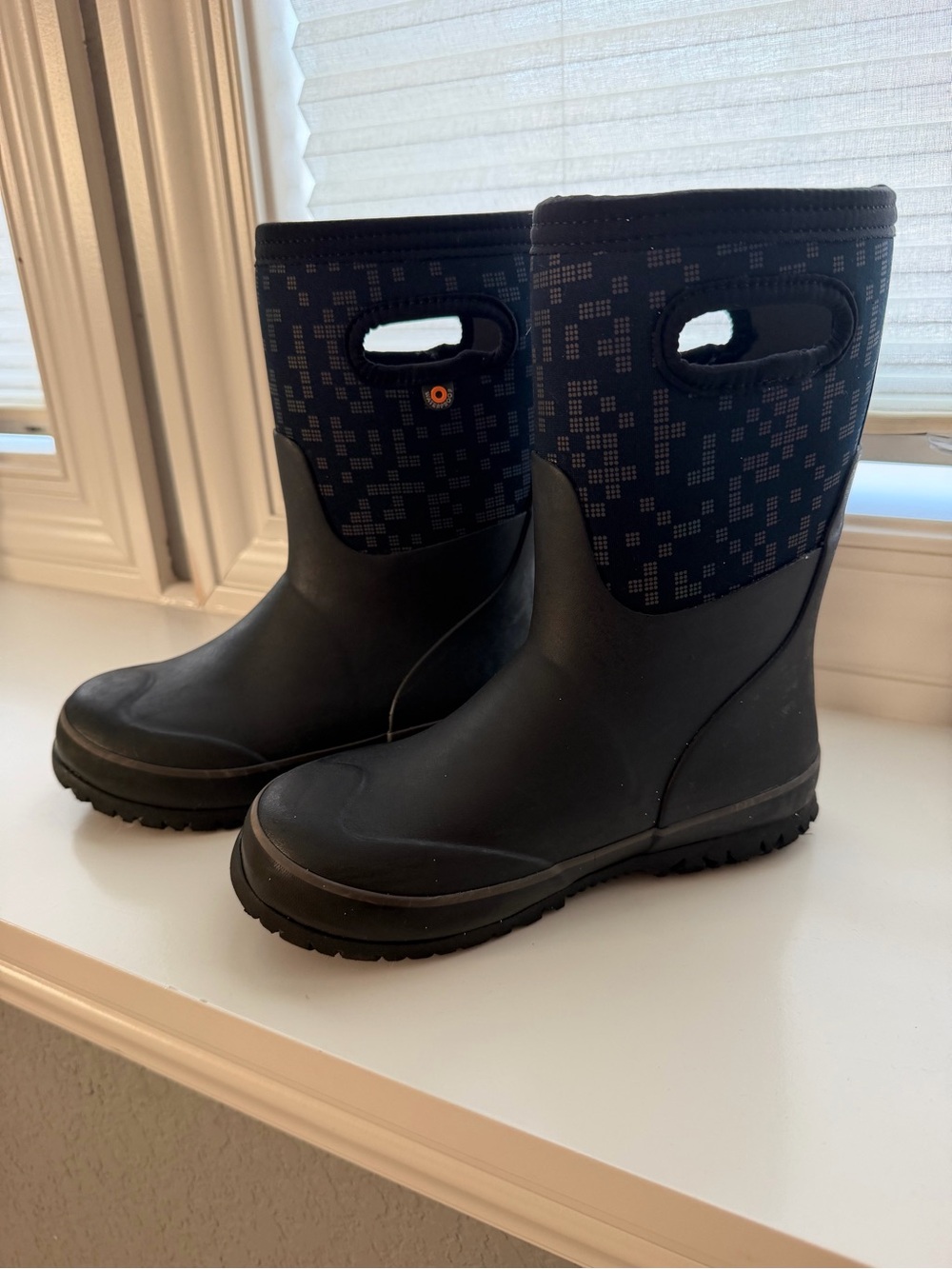 Kids Waterproof Black Rain Boots- Bogg